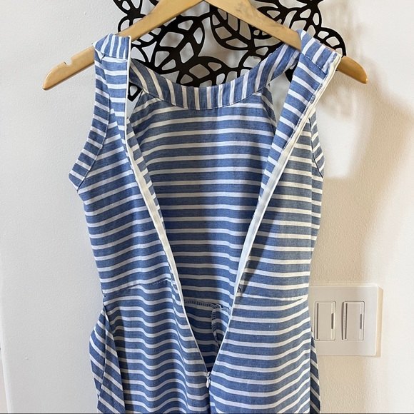 Garlani Eleg Striped Jumpsuit Wide Leg in Blue S - Picture 8 of 11
